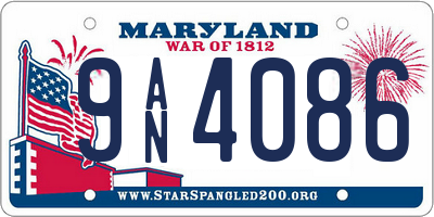 MD license plate 9AN4086
