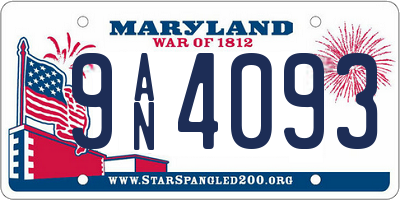 MD license plate 9AN4093