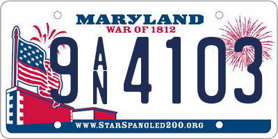 MD license plate 9AN4103