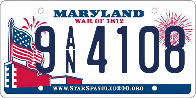 MD license plate 9AN4108