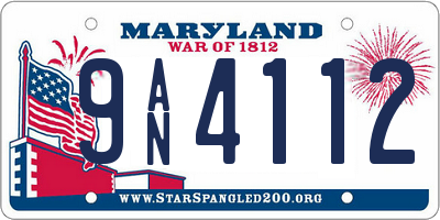 MD license plate 9AN4112