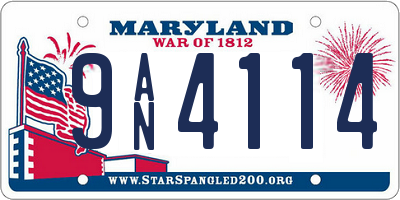 MD license plate 9AN4114