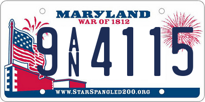 MD license plate 9AN4115