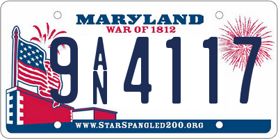 MD license plate 9AN4117