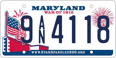 MD license plate 9AN4118