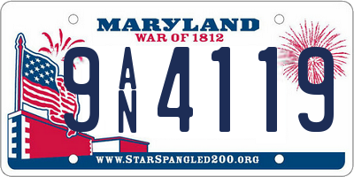 MD license plate 9AN4119