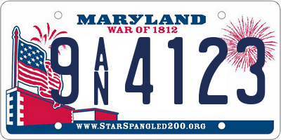 MD license plate 9AN4123