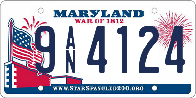 MD license plate 9AN4124