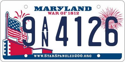 MD license plate 9AN4126