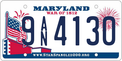 MD license plate 9AN4130