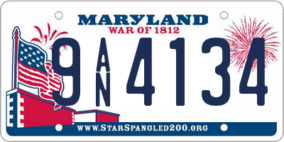 MD license plate 9AN4134