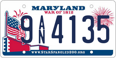 MD license plate 9AN4135