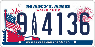 MD license plate 9AN4136