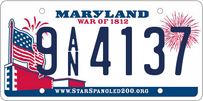 MD license plate 9AN4137