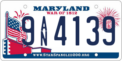 MD license plate 9AN4139