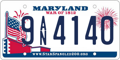 MD license plate 9AN4140