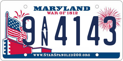 MD license plate 9AN4143