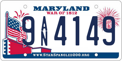 MD license plate 9AN4149