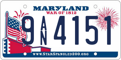 MD license plate 9AN4151