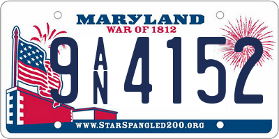 MD license plate 9AN4152