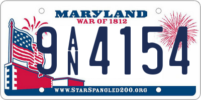 MD license plate 9AN4154