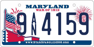 MD license plate 9AN4159