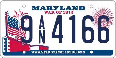 MD license plate 9AN4166
