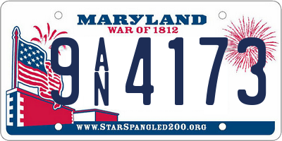 MD license plate 9AN4173