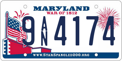 MD license plate 9AN4174