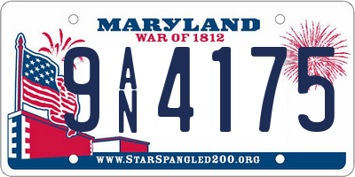 MD license plate 9AN4175