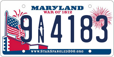 MD license plate 9AN4183