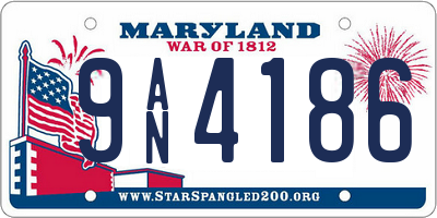 MD license plate 9AN4186