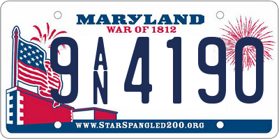 MD license plate 9AN4190