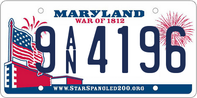 MD license plate 9AN4196