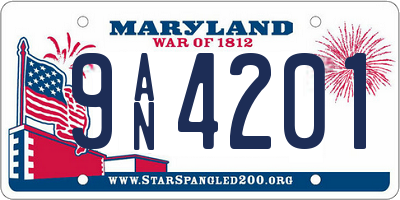 MD license plate 9AN4201
