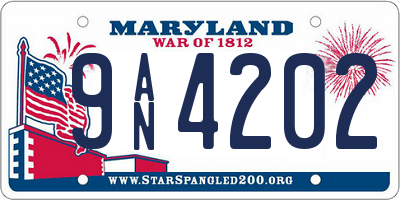 MD license plate 9AN4202