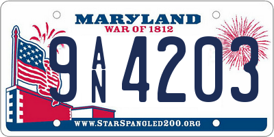 MD license plate 9AN4203