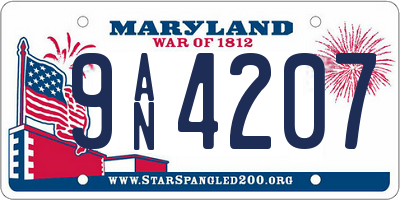 MD license plate 9AN4207