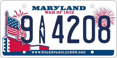 MD license plate 9AN4208
