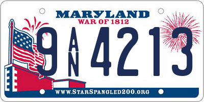 MD license plate 9AN4213