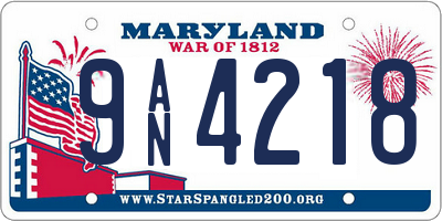 MD license plate 9AN4218