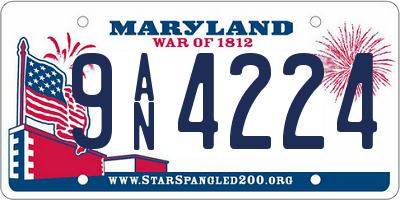 MD license plate 9AN4224