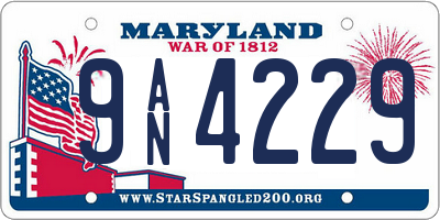 MD license plate 9AN4229