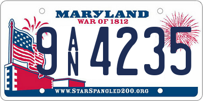 MD license plate 9AN4235