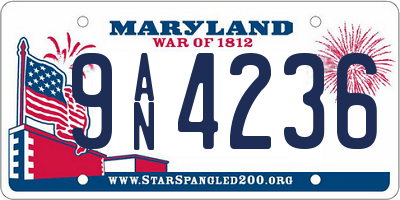MD license plate 9AN4236