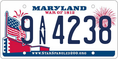 MD license plate 9AN4238
