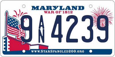 MD license plate 9AN4239