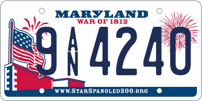 MD license plate 9AN4240