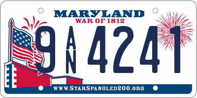 MD license plate 9AN4241