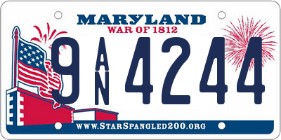 MD license plate 9AN4244